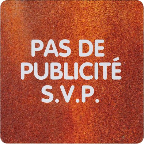 Plaque de porte alu effet rouille - Pas de publicité svp - 4385099