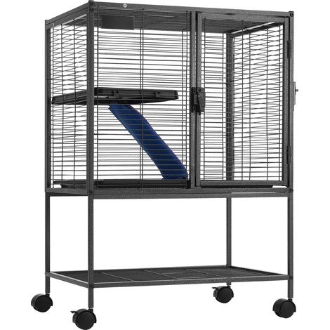 Mophorn Gabbia per Animali in Metallo Rotelle 865 mm, Grande Gabbia Critter a 2 Livelli, Gabbia Facile Installare Gabbia per Animali con Rampe e Vassoio, Ruote Bloccabili, Ampio Ripiano di Stoccaggio (1/5)