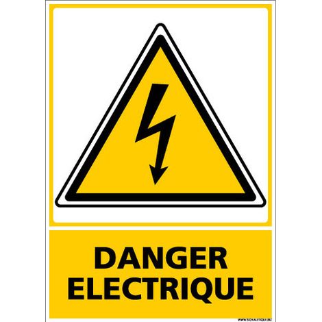 PANNEAU DANGER ELECTRIQUE (C0598) - Aluminium 2 mm - 210 x 300 mm