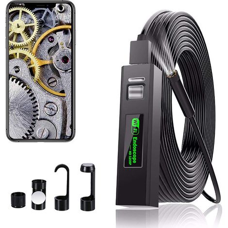 WiFi Endoskop USB Inspektionskamera, 2 Megapixel 1200P HD Endoskopkamera IP68 wasserdichte Endoskopkamera mit 8 LED für iPhone, Android, iPad, Mac, PC, Laptop (10M)