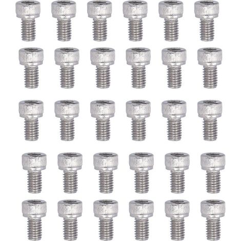 Lot de 30 vis M6 en acier inoxydable 304 A2-70 à tête hexagonale creuse, conforme à la norme DIN 912M6x10. (1/5)