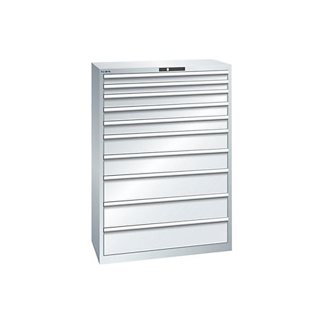 Cajonera con 10 cajones  A x P x H 1023 x 725 x 1450 mm  gris