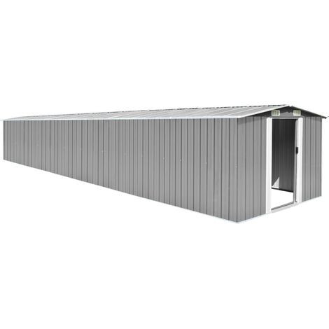 Casetta da giardino casetta per capanni casetta per ripostigli casetta per attrezzi da esterno robusta 257 x 779 x 181 cm acciaio zincato grigio 020022233