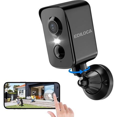 2K 3MP Caméra Surveillance WiFi Exterieure sans Fil, Vision Nocturne Couleur, AI & PIR Détection Mouvement, Audio Bidirectionnel, Caméra Batterie, Extérieure, Noir (Batterie Rechargeable) (1/5)