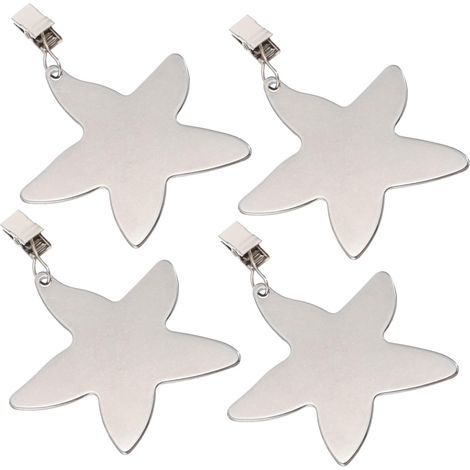 4 pinzas de acero inoxidable para mantel – Pinzas antideslizantes – Para interior/exterior – Para picnic/comedor al aire libre – Sujeción resistente (1/4)