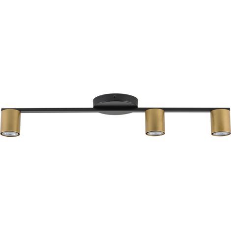 Plafonnier moderne noir/or 3 spots GU10 25W Sky Sigma (1/4)