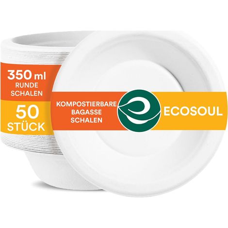 Ciotole Monouso Canne Zucchero Compostabili 350ml 1000 Pezzi (1/5)