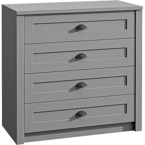 AX LIVING Kommode mit Schubladen Palmano K4 – 88 cm breit, Grau