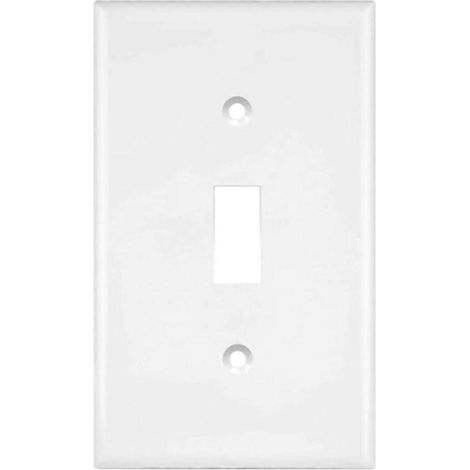 Panneau de commande mécanique à bascule (lot de 4) avec interrupteur mural pour éclairage LED domestique et vis (blanc) (1/5)