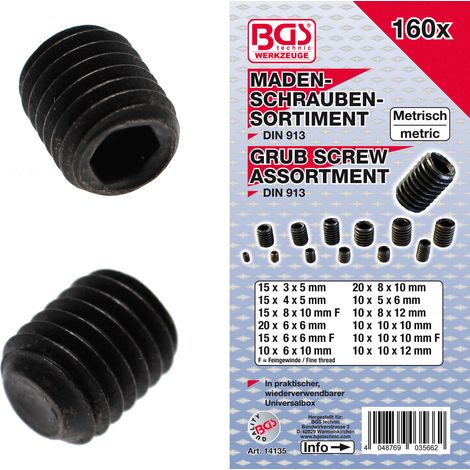 BGS Madenschrauben-Sortiment 14135, 160-tlg.