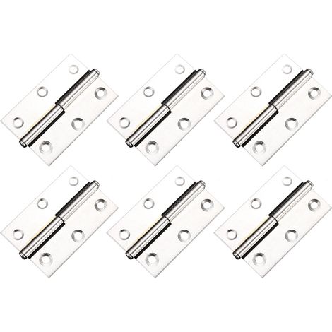 Charnière Pliante En Métal - Avec Ressort De Fermeture Automatique - Pour Porte D'Armoire Et Placard - Lot De 6 Pièces (1/5)