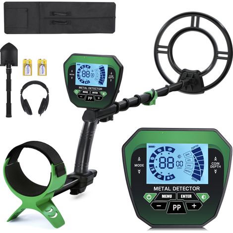 Irovami Détecteur métaux LCD – 4 modes, 25cm, tige réglable – Idéal pour chasse trésor, plage, extérieur (1/5)