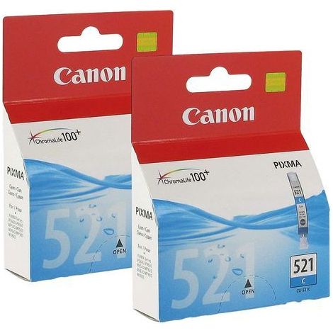 Canon CLI 521 Pack cartouche de 2 cyan pour imprimante jet d'encre