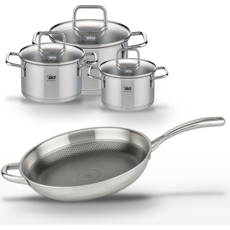 Lot Poêle 32cm & 3 Faitouts 14/16/20cm Elo Relief Evolution (1/5)