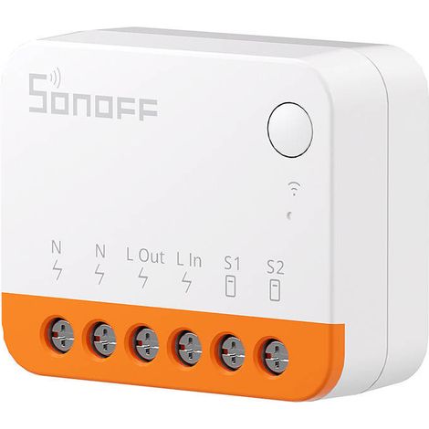 Interrupteur connecté WiFi 2 voies – Micromodule avec mode relais détaché – Compatible Alexa et Google Home – 10A/2200W – Sonoff (1/4)