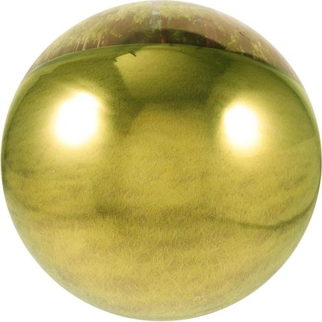 Boule Décorative Creuse en Acier Inoxydable 250 Mm Doré pour Jardin Extérieur, Sphère Miroir Réfléchissante Brillante, Boule D'observation Extérieure Polyvalente (1/5)