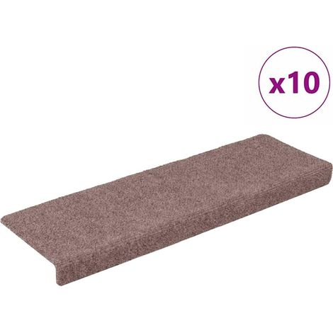 Maison Exclusive - Tappetini per scale autoadesivi 10 pz 65x21x4 cm Marrone Chiaro Bordo rettangolare (1/5)