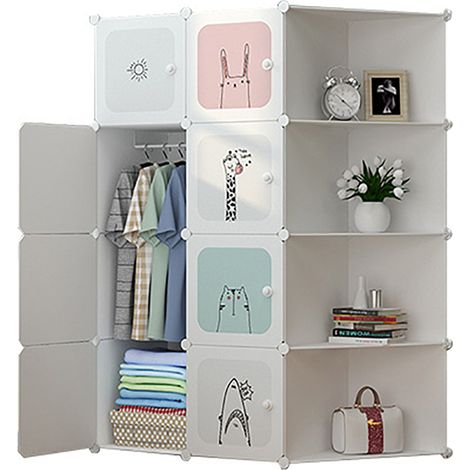 Armoire Penderie pour Enfants, Étagère de rangement DIY,Étagère pour Chambre,Armoire de Rangement pour la Maison, Le Couloir, la Chambre (1/5)