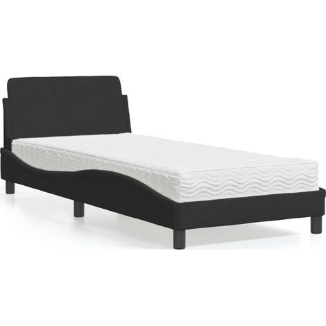 Cama con colchón Dover terciopelo negro 90x190 cm vidaXL (1/5)