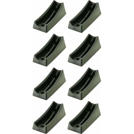 Set di 8 tappi in plastica nera per gambe di sedie a sbalzo, tubo di 25 mm di diametro. Protezione estetica e funzionale. Installazione a vite.