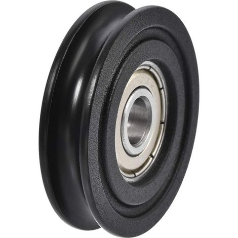 U608ZZ Poulie en nylon avec rainure en U Roulement à billes 8 x 40 x 10 mm Double blindage métallique (GCr15) Roulements en acier chromé Noir (1/5)