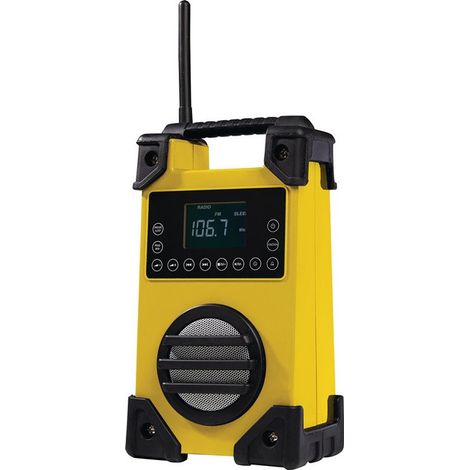 Radio da cantiere 7,4 V / 1500 mAh AC 100-240 V. 50/60 HZ DC 9 V / 600 mA