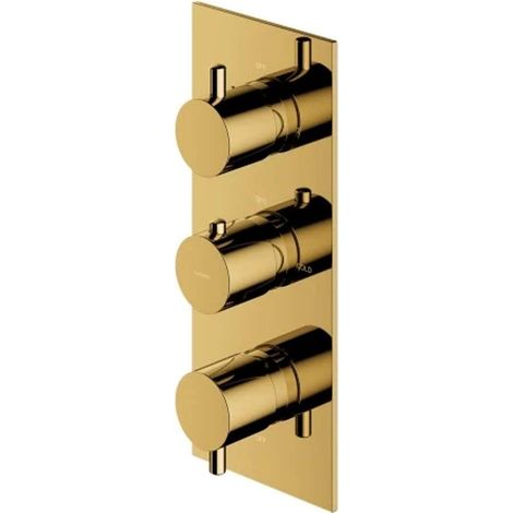 OMNIRES Y - Robinet thermostatique à encastrer, pour 3 appareils, doré Y1238-KROGL (1/2)