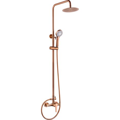 Conjunto ducha monomando Roma oro rosa cepillado[ IMEX® ]