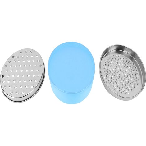 Râpe à fromage double face, boîte en acier inoxydable, broyeur de nourriture Portable avec récipient de stockage pour gingembre radis bleu (1/5)