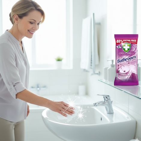 Salviette detergenti per il bagno Green Shield, 70 pezzi