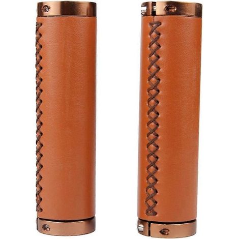 paire de poignées de guidon en cuir PU pour vélo ou scooter, noires