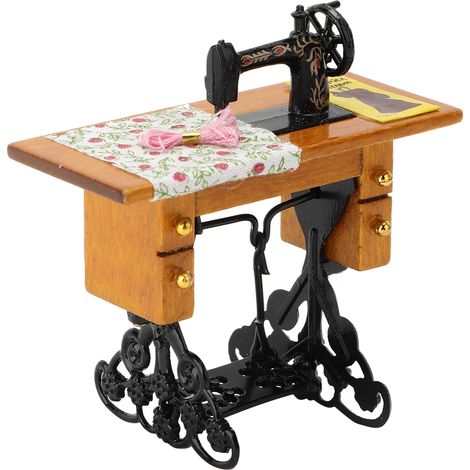 Mini Machine à Coudre Vintage pour Maison de Poupée 1:12 - Accessoire Décoratif Miniature