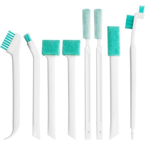 Lot de 8 petites brosses de nettoyage d'angle pour usage domestique multifonction à poils durs avec différentes brosses pour nettoyer la vaisselle, le carrelage, les coins et les sols (1/5)