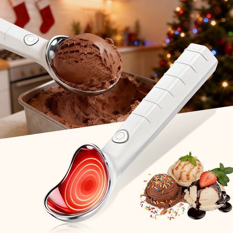 Cuchara para helado, 4,1 x 4,5 x 19 cm, Revestimiento antiadherente, Dos ajustes de temperatura, Recargable, Fácil de limpiar, Nuevo modelo 2026 (1/5)