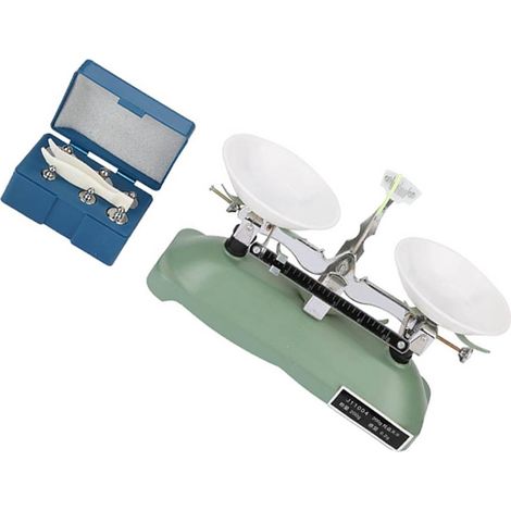 Balance mécanique avec poids (200 g/0,2 g) – outil pédagogique pour les laboratoires de chimie et de physique (1/5)