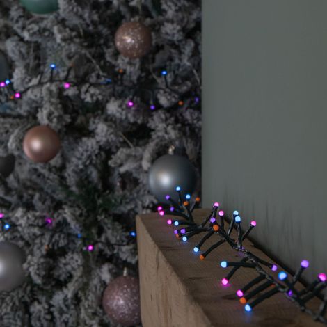 9m 360 LED Battery Operated Christmas BerryBrights String Lights in Rainbow (1/5)