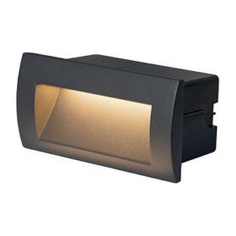 Balise Murale Extérieure LED Encastrable 3W IP65 Graphite ZAMBELIS - Blanc chaud - 3000K (1/2)