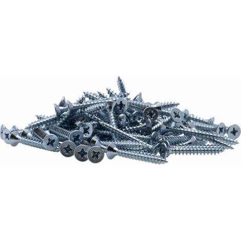 Vis à bois tête fraisée PZ zinguée Viswood filet total 5x30 mm (x100 vis)