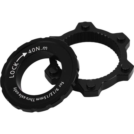 Adaptateur de frein à disque Center Lock pour moyeu de vélo CANSUCC, en alliage d'aluminium, vers disque 6 broches, noir. (1/5)