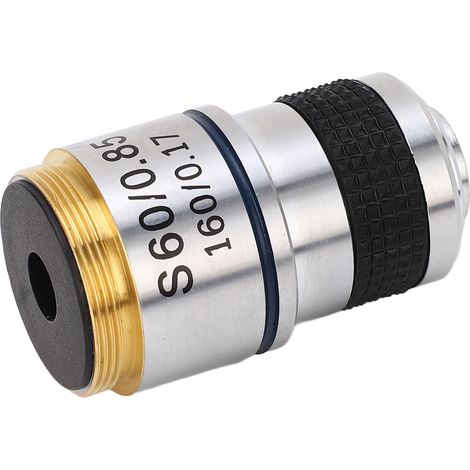 Microscope Biologique 60X Objectif Achromatique RMS Fileté 185 Lentille Optique Verre (1/5)