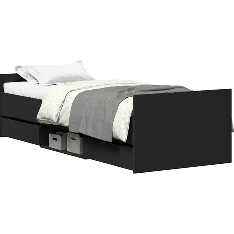 Maison Exclusive - Cadre de lit sans matelas noir 100x200 cm (1/5)