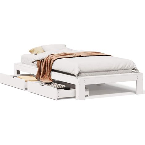 Maison Exclusive - Massivholzbett ohne Matratze Weiß 100x200 cm K