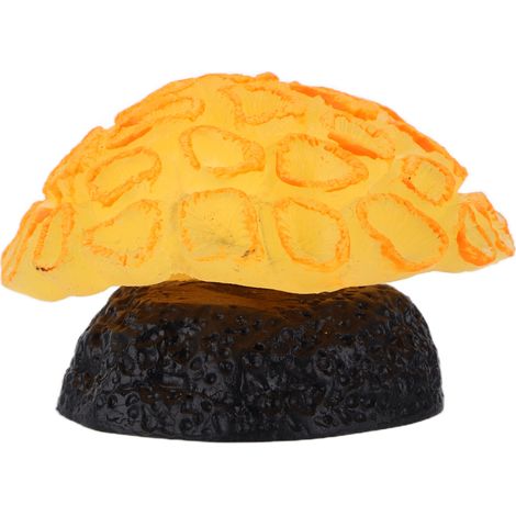 Ornements de corail en polyrésine, Mini herbe de scie en Silicone réaliste pour décorations d'aquarium jaune (1/5)