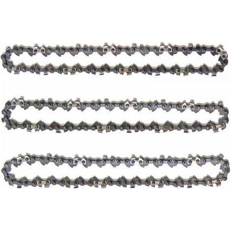 Lot de 3 Chaînes d'Élagueuse sur Perche pour Guide-Chaîne de 10" (25 cm), 40 Maillons d'Entraînement, Faible Rebond, Compatibles avec Black & Decker, Ryobi, Ferrex, Primaster et autres (1/4)