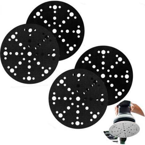 4 Stück Flexible Schleifpads 150mm, 49 Löcher, Weiche Schaumstoff-Zwischenlage für Schleif- und Polierteller, Weiches Schwammpad für Schleifmaschinen und Poliermaschinen (1/4)