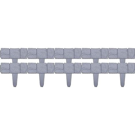 Edge of fence of garden in plastic effect pierre, parterre of flowers, plants of lawn, panels of edge decorative, 10 pieces (1/5)