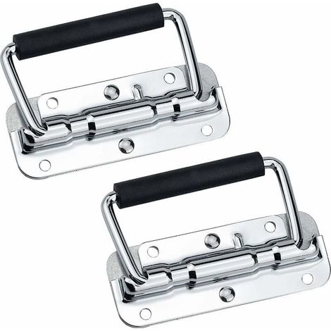 2PCS Poignées de Caisse Pliantes en Acier Inoxydable 110 X 41mm, Argenté