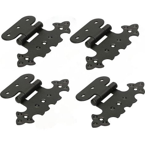 KOTARBAU Lot de 4 charnières décoratives pour armoire asymétriques rétro Noir antique (1/5)