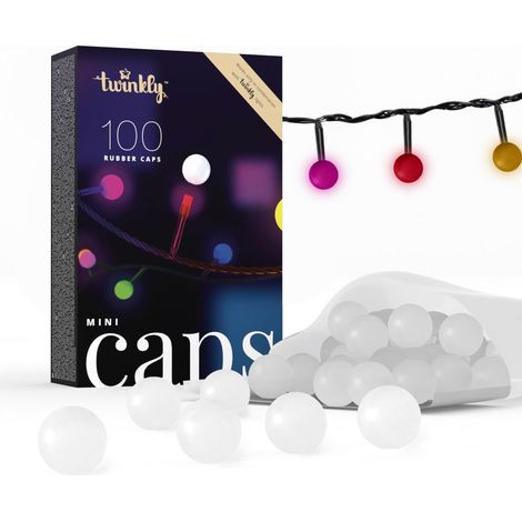 Mini Caps, 100 Bouchons Silicone pour Diffuser la Lumière, Compatibles Guirlande Lumineuse LED Smart, Diamètre 15mm (1/5)