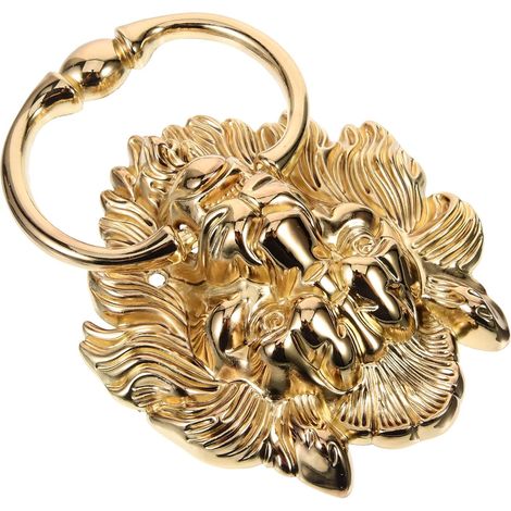 aus Metall mit Löwenkopf dekorativer Zinkring goldfarben